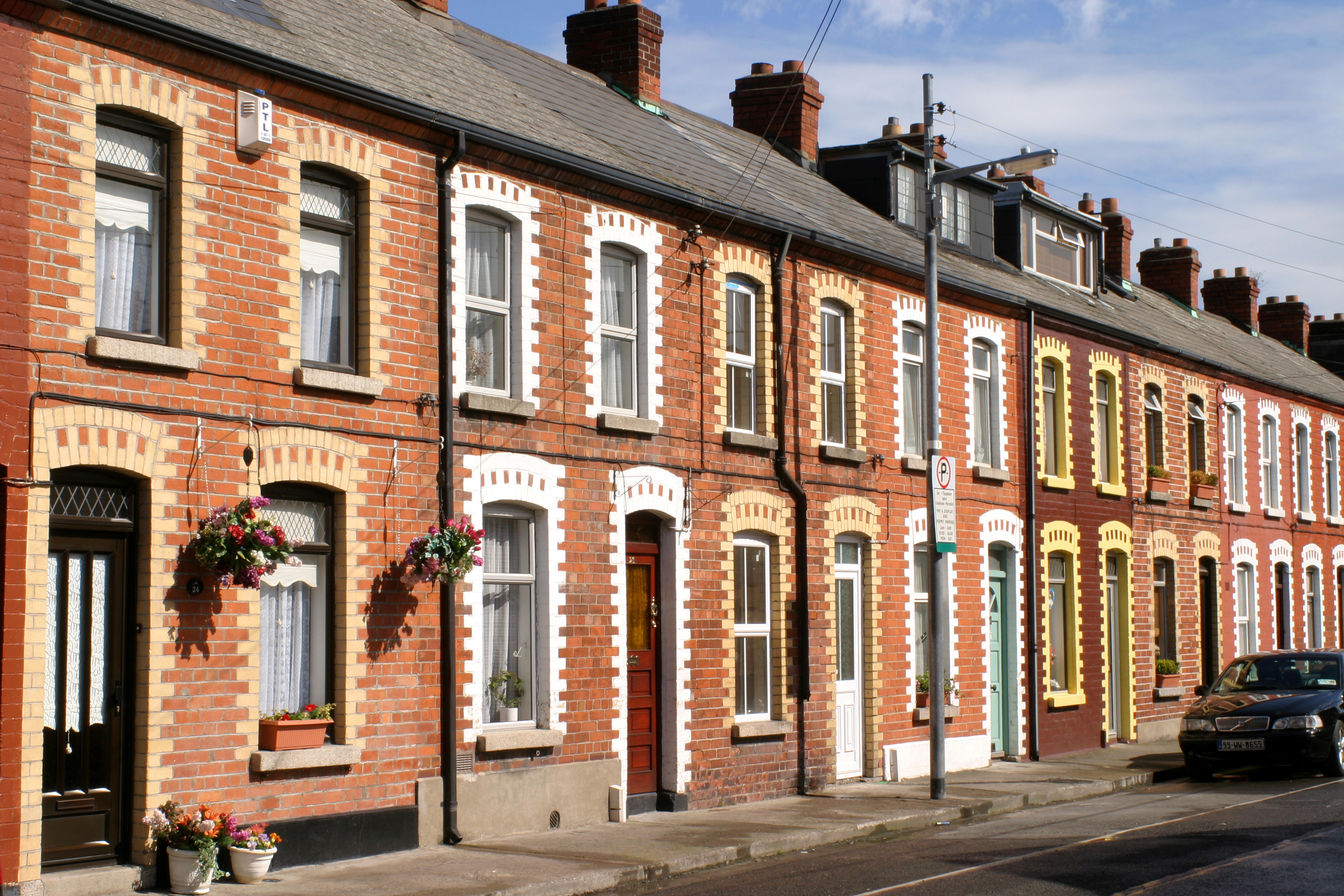 Red-brick terrace, Ringsend Dublin